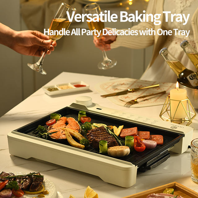 High-power fast grilling light oil less smoke electric oven Korean barbecue for home use non-sticking electric grill pan-海智集-