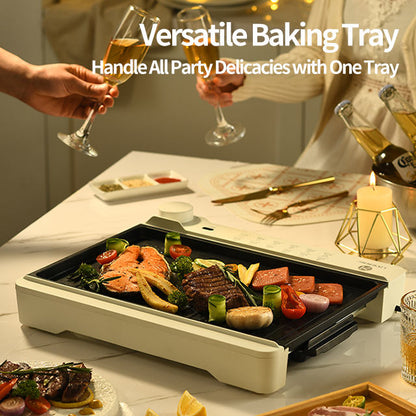 High-power fast grilling light oil less smoke electric oven Korean barbecue for home use non-sticking electric grill pan-海智集-