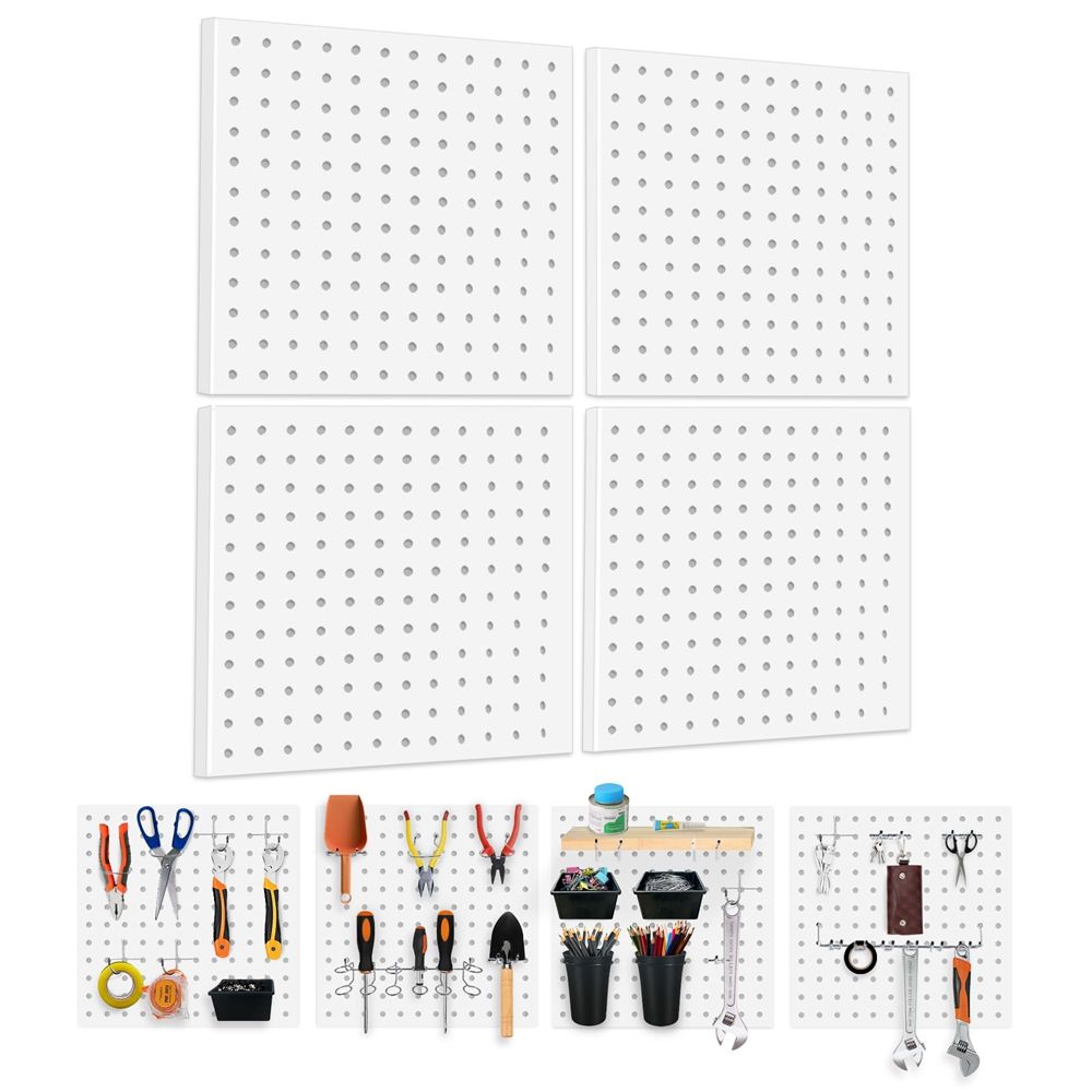 Durable Lightweight ABS Peg Boards No Hole Installation Garage Wall Organizer for Office Supplies Craft Room Organization