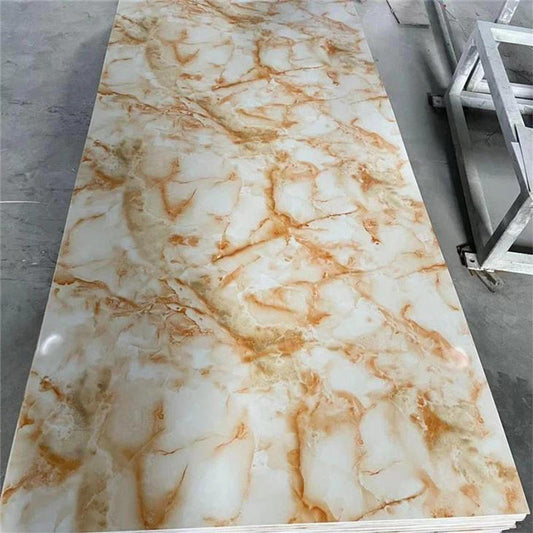 High Quality Bedroom Living Room 3d Uv Marble Sheet Lightweight Marble Wall Panel Easy Installation Custom Pvc Wall Panel-海智集-