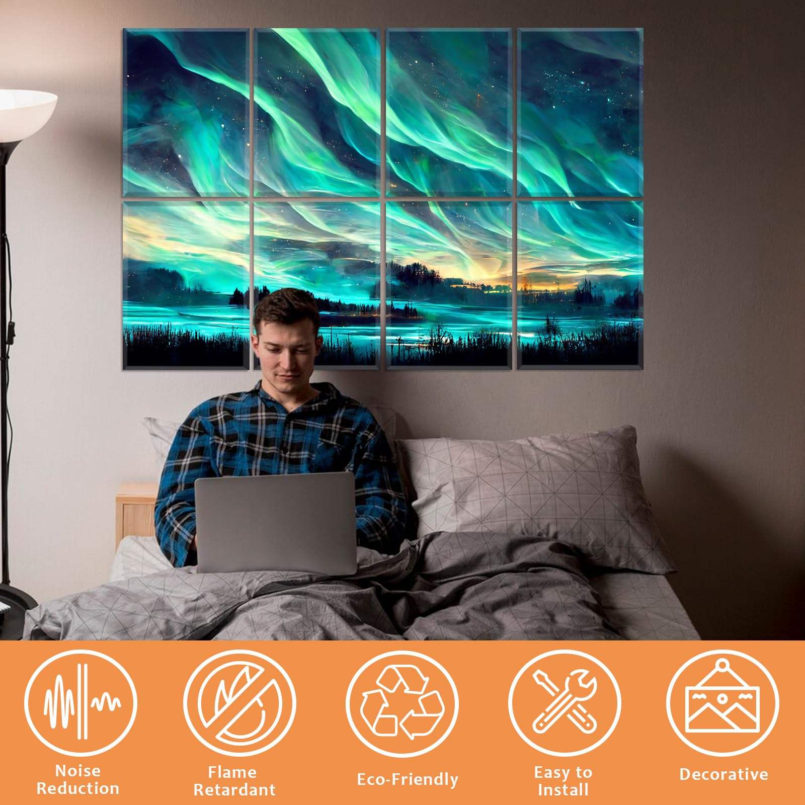 Custom Photo Fiber Polyester Art Acoustic Panels for Living Room Indoor-海智集-