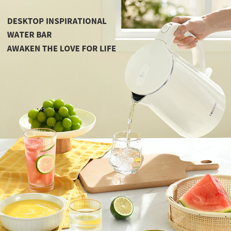 Electric kettle double layer outside plastic inside stainless steel 1.7 Liter seamless inner tank 360 degree rotational base-海智集-
