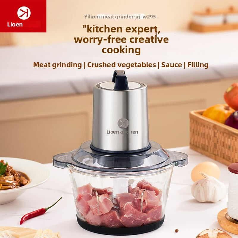 factory manufacturer household wholesale small meat chopper food stainless steel 4 blade 2l electric meat grinders for sale-海智集-
