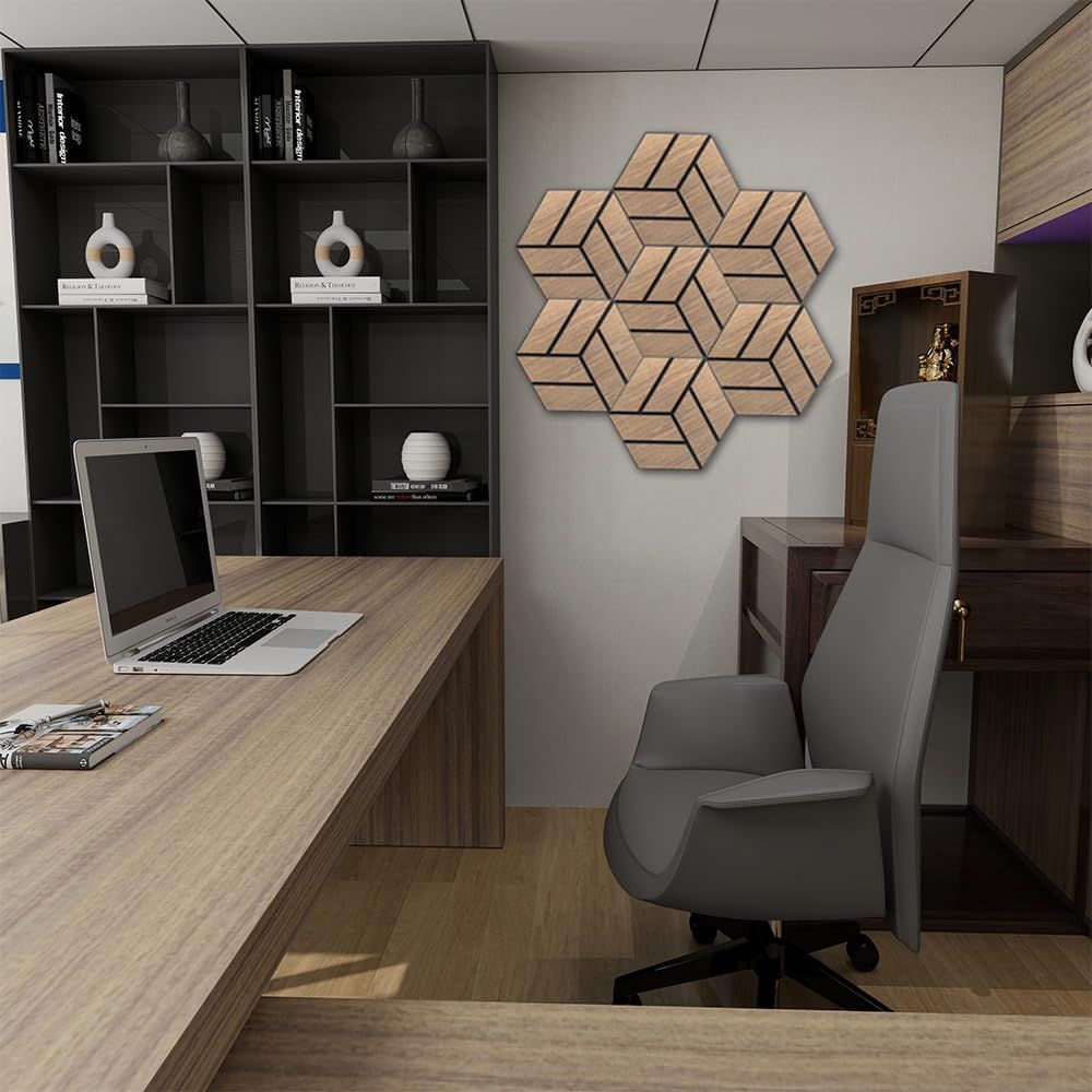 Hot-selling self-adhesive hexagonal acoustic wooden wall panels for interior decoration-海智集-