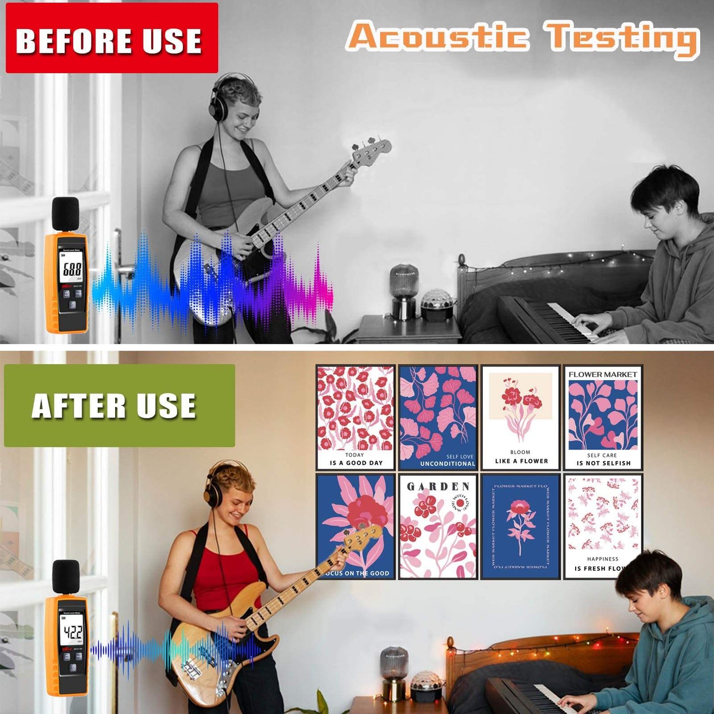 Easy Install Self Adhesive Polyester Art Acoustic Panel for Office Home Studio-海智集-