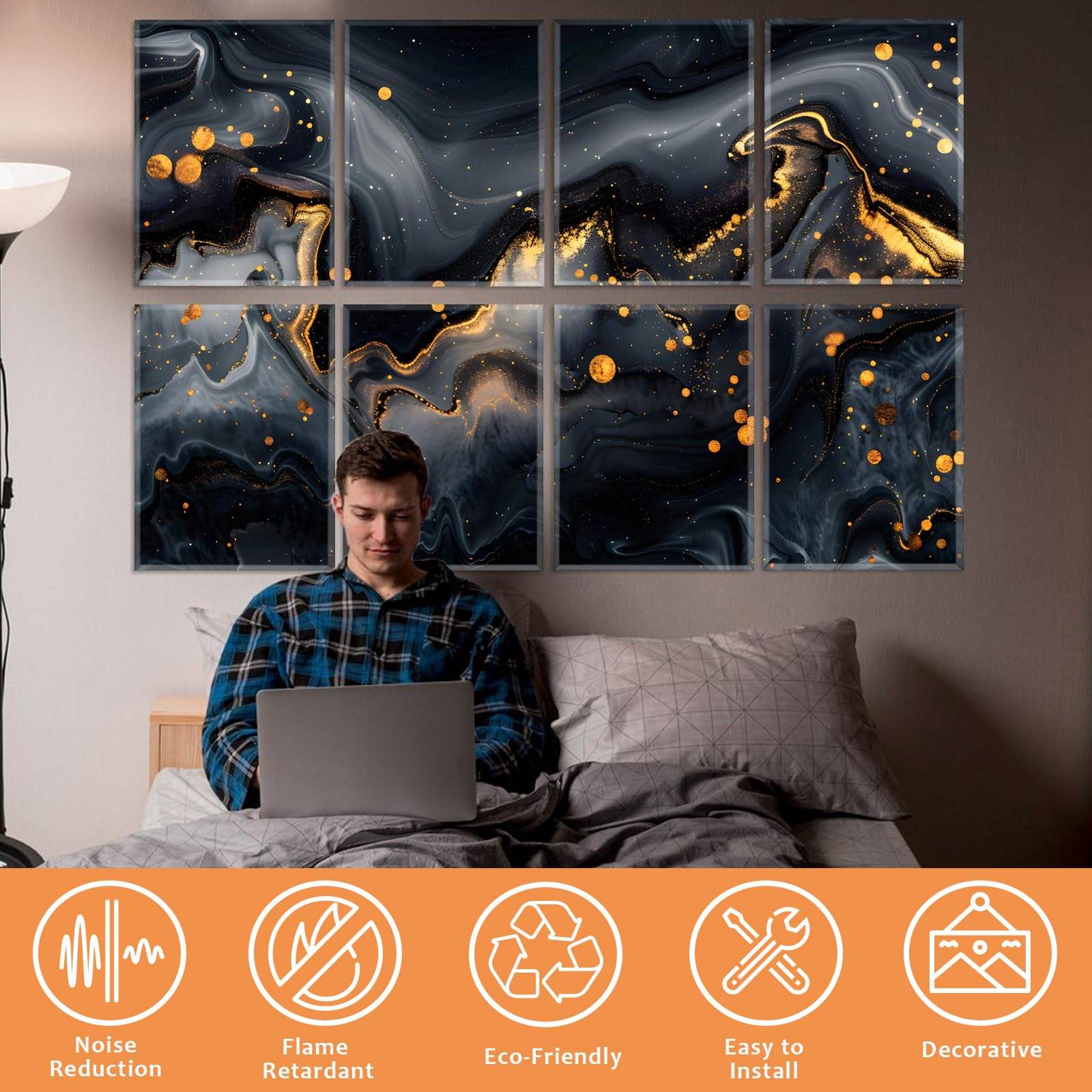 Eco Friendly Sound Absorbing UV Art Acoustic Panel for Home Office Studio-海智集-