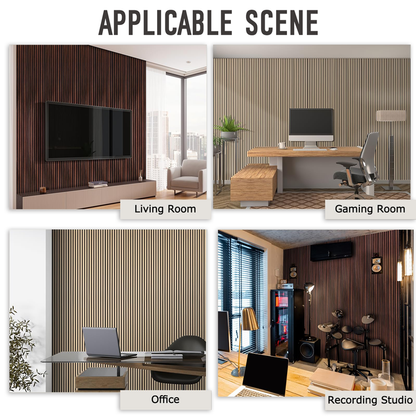 1200mmx600mm Interior Wood Veneer Slat Acoustic Wall Panels Custom Modern Acoustic Wall Paneling-海智集-