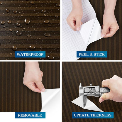 Wholesale Price Waterproof Wood Slat Wallpaper PVC Vinyl for Bathroom Countertops-海智集-