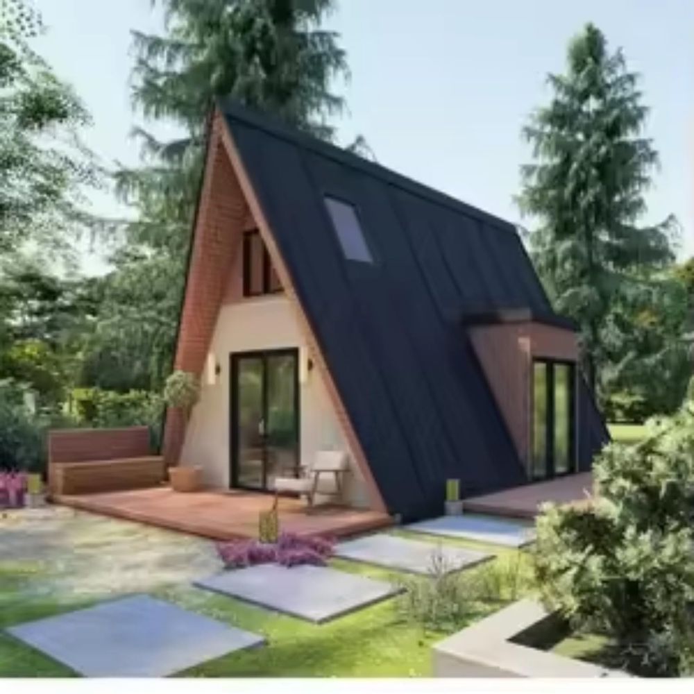 Prefab Apartment Building Steel Structure Modern Metal Frame Triangular House-海智集-