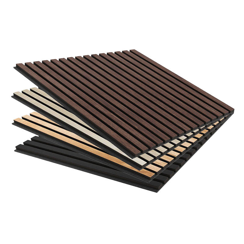 Custom Modern Wood Slat Acoustic Panels 600x600mm MDF Soundproof Wall Decor for Interior Design-海智集-