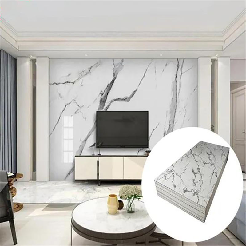 OEM Waterproof Dining Room Living Room 3d Pvc Uv Marble Sheet Interior Decoration Pvc Marble Wall Panel Custom Pvc Marble Sheet-海智集-