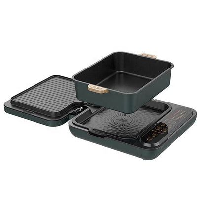 multifunction removable detachable 6 in 1 pancake waffle make electric grill hot pot electric pancake maker with griddle-海智集-