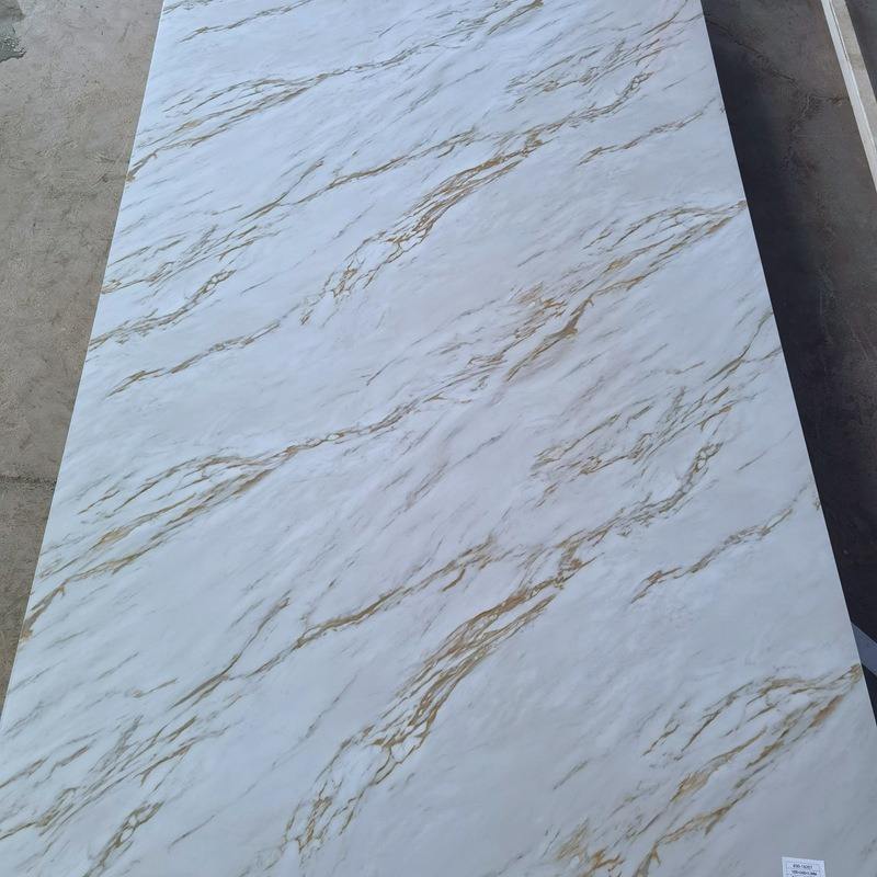 1220*2440mm High Gloss Modern Waterproof PVC Marble Sheet Wall Panel Indoor Decor UV Board for Apartments Moisture-Proof-海智集-