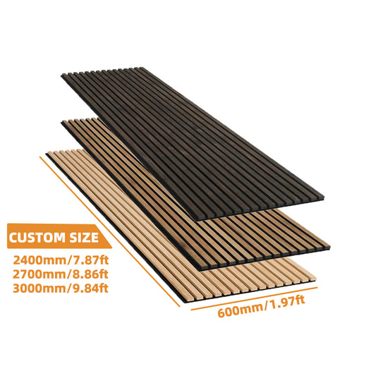 High Quality Modern Interior Decoration MDF Wood Acoustic Slats Wall Panels Custom Wooden Acoustic Wall Panel-海智集-