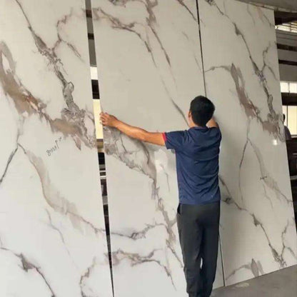 High Quality Bedroom Living Room 3d Uv Marble Sheet Lightweight Marble Wall Panel Easy Installation Custom Pvc Wall Panel-海智集-