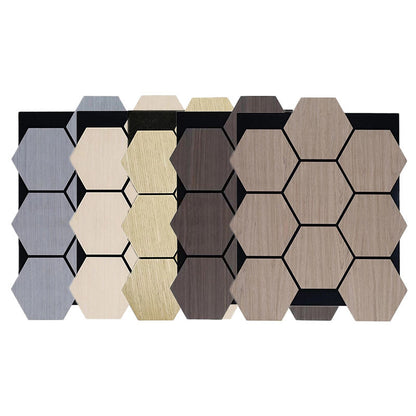 Modern Hexagonal Acoustic Panels Soundproof Wall Decor Wood MDF Slat Panels for Home and Office-海智集-