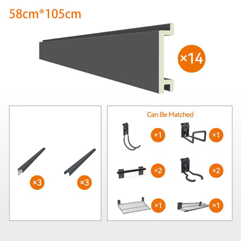 OEM Custom Single Slat Wall Panels Waterproof Wood Organizer for Office Industrial Garage Tool Storage for Interior Living Room