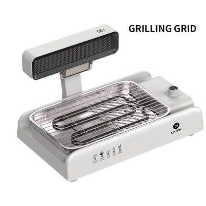 Smokeless barbecue grill Square Stainless Steel Upper with three pots Smoke Exhaust Smokeless Barbecue Grill-海智集-