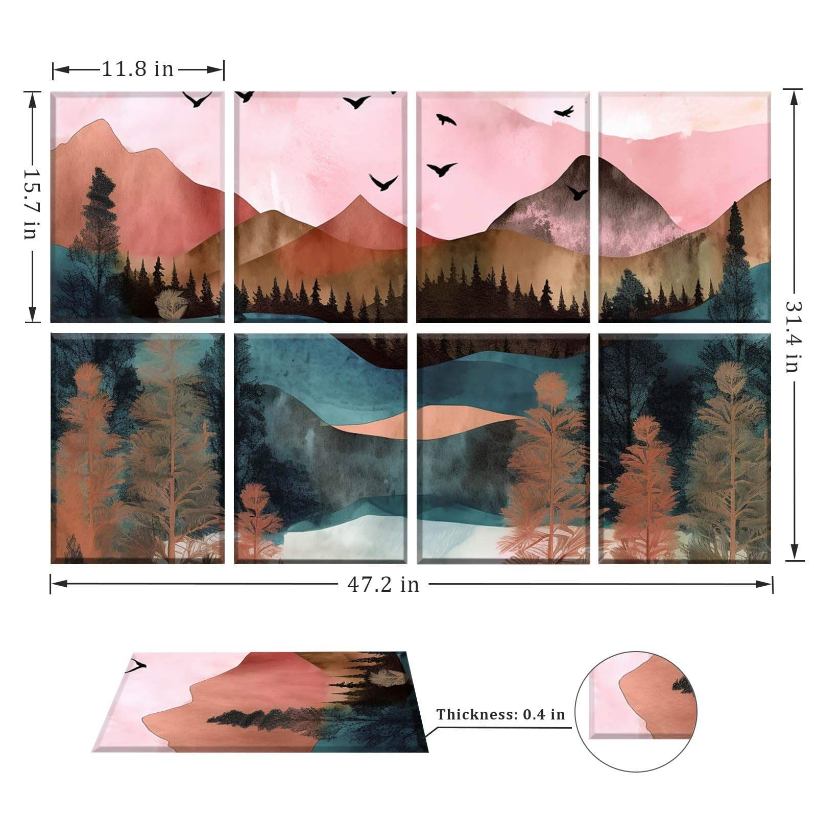 Modern Self Adhesive Wall Panels Polyester Printed Decorative Art Acoustic Panels Bedroom Living Room-海智集-
