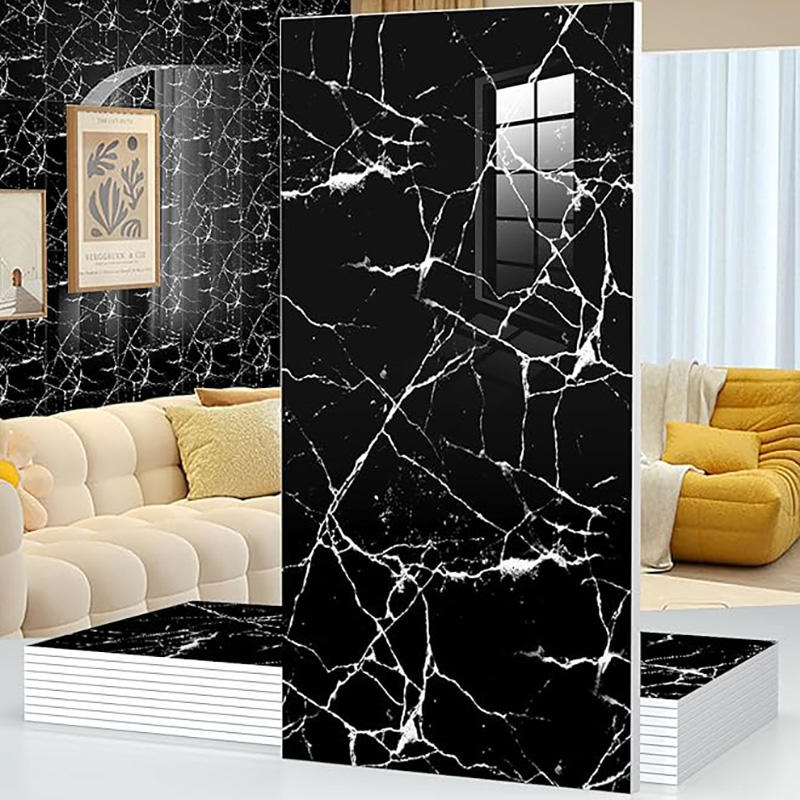 OEM Waterproof Flame Retardant Pvc Uv Marble Wall Decor Panel Interior Design Marble Wall Panel Custom Marble Pvc Wall Panel-海智集-