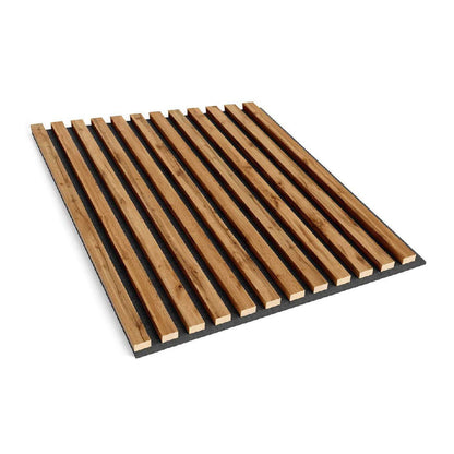 Modern Custom Sizes Wood Slat Acoustic Panels 600x600mm MDF Wall Decoration Noise Reduction for Living Room Hotel Hall Acoustic-海智集-