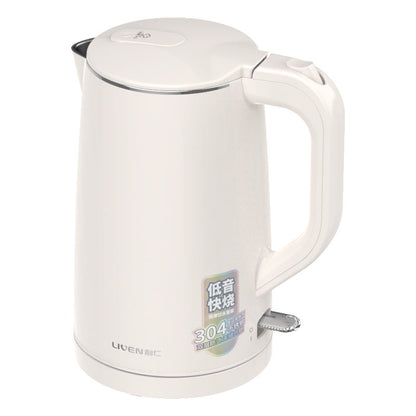 Electric kettle double layer outside plastic inside stainless steel 1.7 Liter seamless inner tank 360 degree rotational base-海智集-