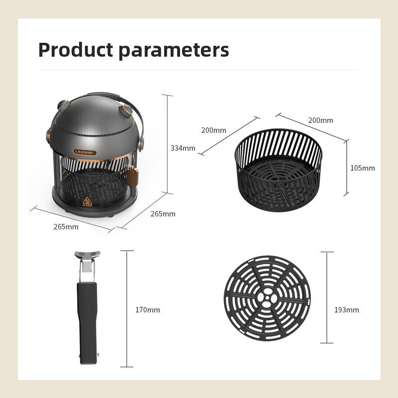 360 visual Professional Digital Air Fryer 6.5 L Air Fryer Cooker with Grill Electric Air Fryers for Sale-海智集-