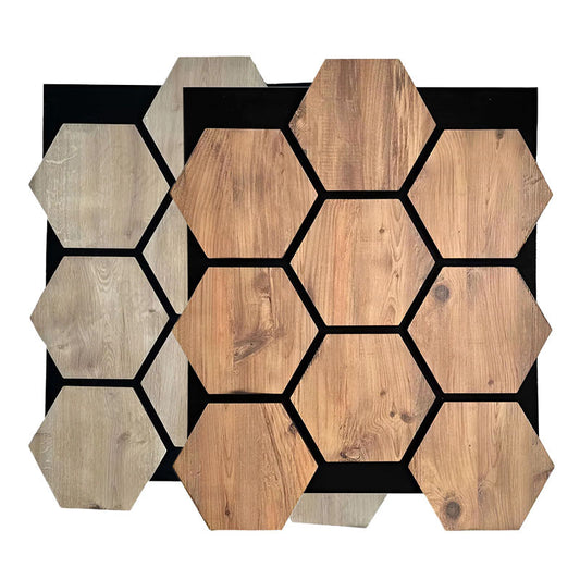 High Density Soundproof Wall Panels Chic Hexagon MDF Slat Design for Enhanced Home Studio Acoustics-海智集-