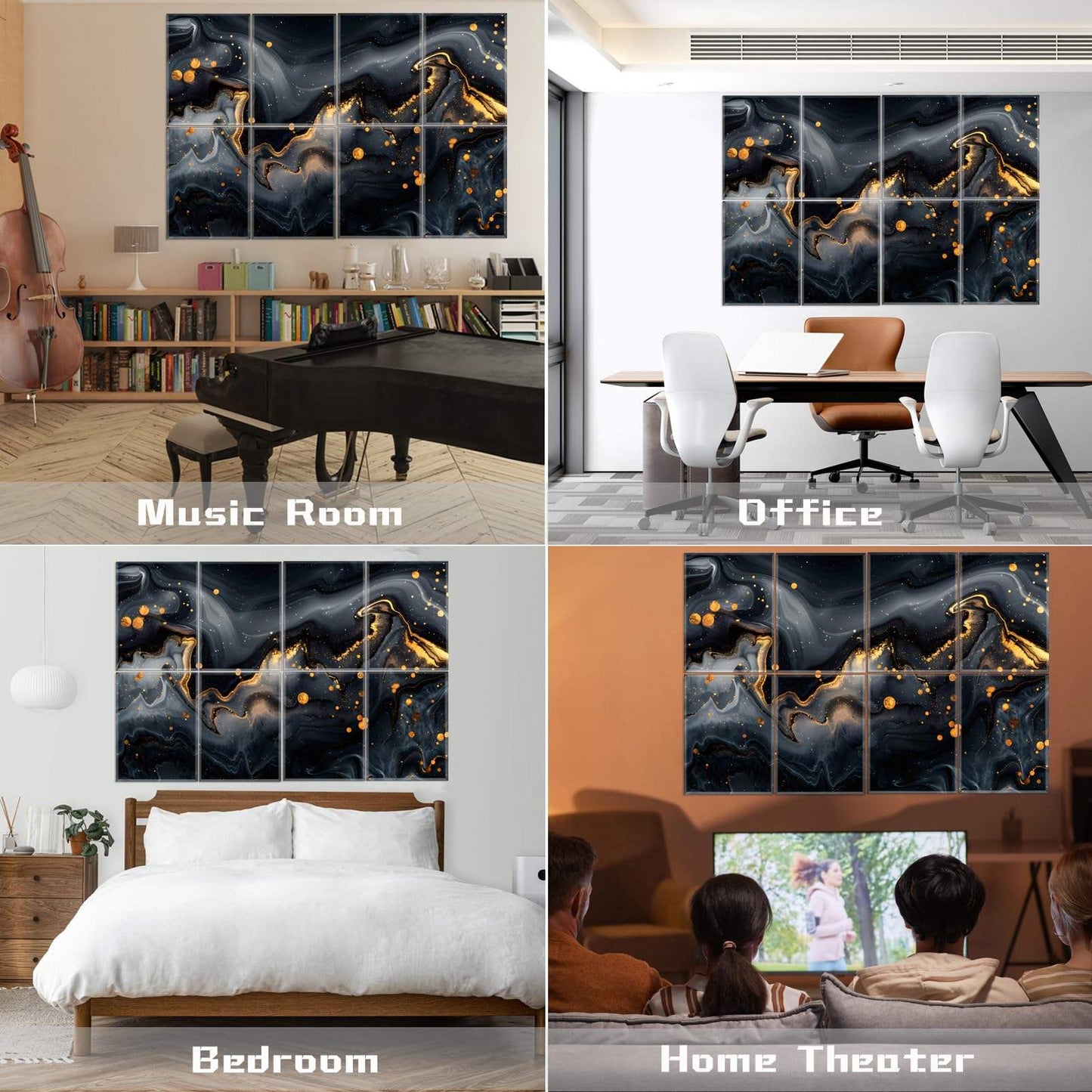 Eco Friendly Sound Absorbing UV Art Acoustic Panel for Home Office Studio-海智集-