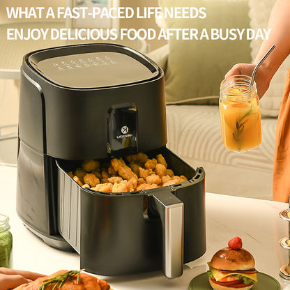 Smart Touch Control Panel 6L Capacity for Kitchen Cooker Air Fryer BLACK Electric Carton Aluminum PTFE Round Digital Control 220-海智集-