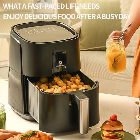 Smart Touch Control Panel 6L Capacity for Kitchen Cooker Air Fryer BLACK Electric Carton Aluminum PTFE Round Digital Control 220-海智集-