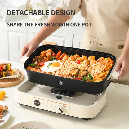 Electric Cooker Multi-Function Household Intelligent Split Electric Pot Cooker 110V 220V Dormitory Electric Hot Pot-海智集-