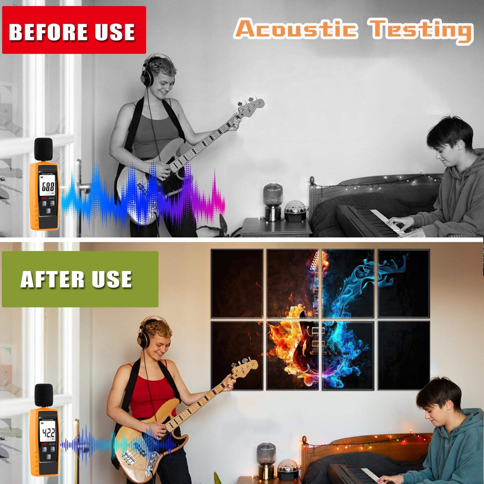 Soundproof Wall Panels Decorative Soundproofing Padding Acoustical Treatment for Studio Home Office-海智集-