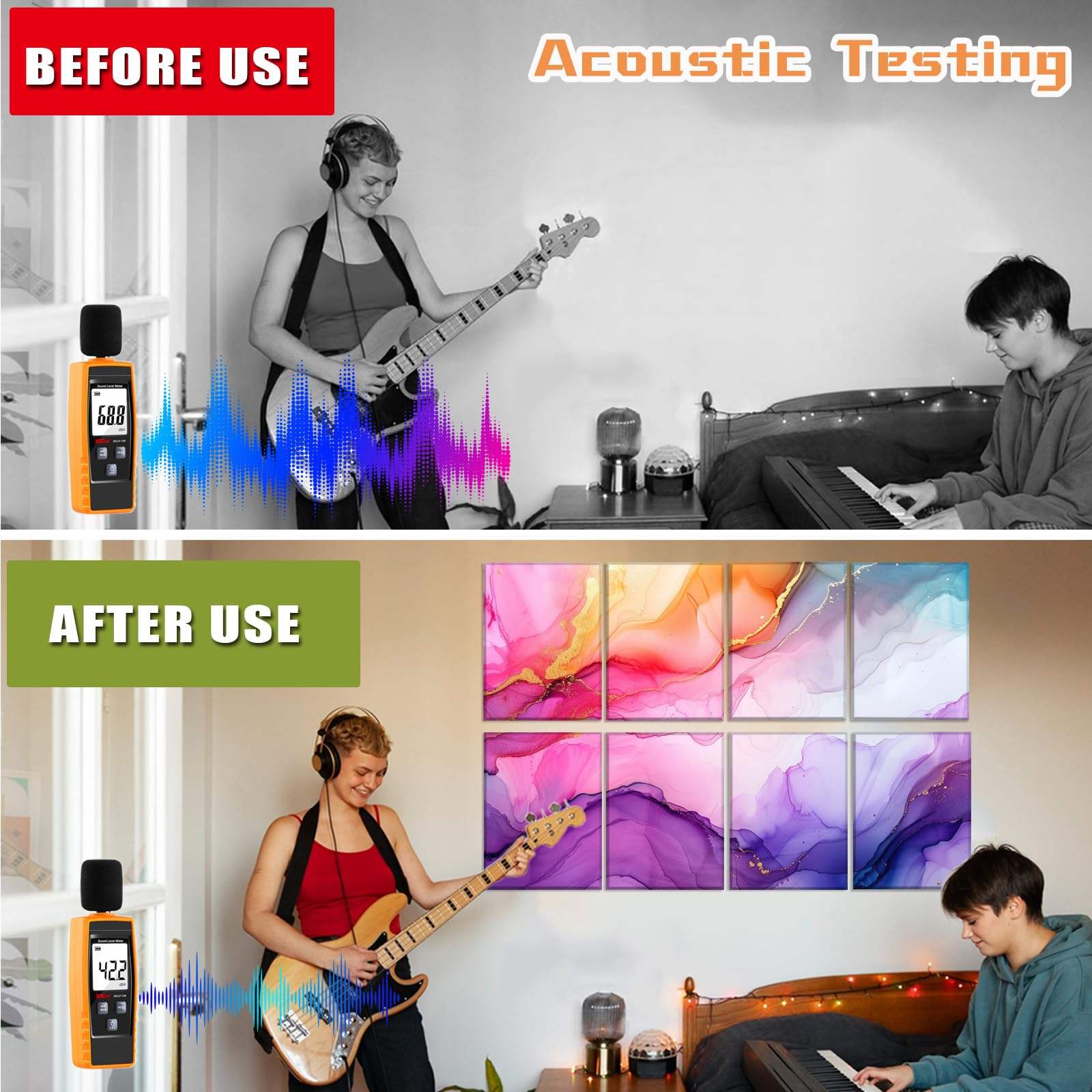 Customized Patterns Noise Reducing Self Adhesive Wall Panels Sound Absorbing for Studio Office Home-海智集-