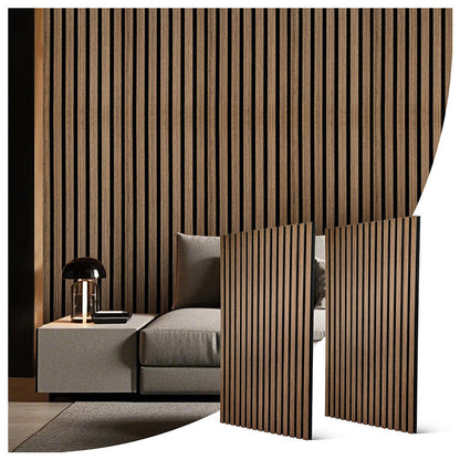 1200mmx600mm Interior Wood Veneer Soundproof Wood Slatted Wall Panels Custom Modern Acoustic Panels-海智集-