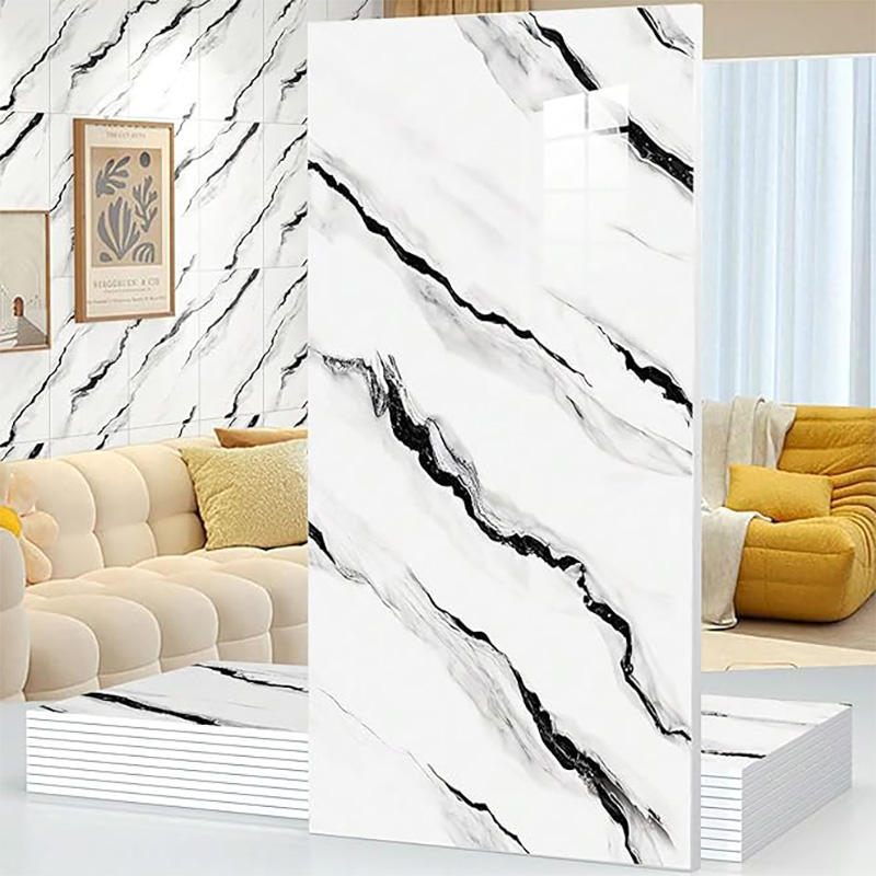 OEM Waterproof Flame Retardant Pvc Uv Marble Wall Decor Panel Interior Design Marble Wall Panel Custom Marble Pvc Wall Panel-海智集-