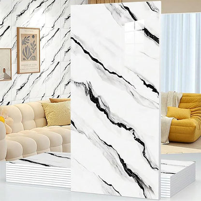 OEM Waterproof Flame Retardant Pvc Uv Marble Wall Decor Panel Interior Design Marble Wall Panel Custom Marble Pvc Wall Panel-海智集-