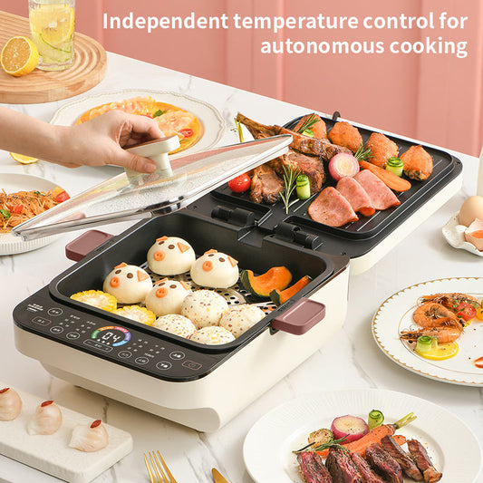 large Capacity Baking Pot multifunction cooking 65MM Deep Frying Pan Electric grill For Home-海智集-