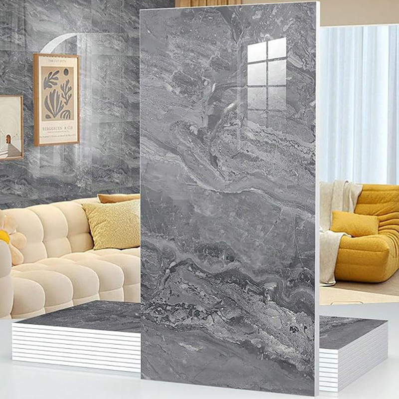 OEM Waterproof Flame Retardant Pvc Uv Marble Wall Decor Panel Interior Design Marble Wall Panel Custom Marble Pvc Wall Panel-海智集-