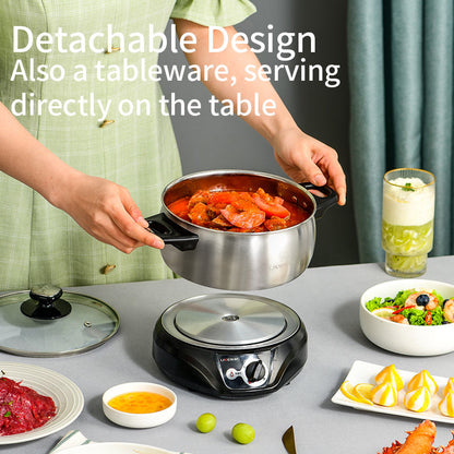 Portable Electric hot Pot Multi Functions Simple Yet Sophisticated cooking pot household Nonstick coating electric skillet-海智集-