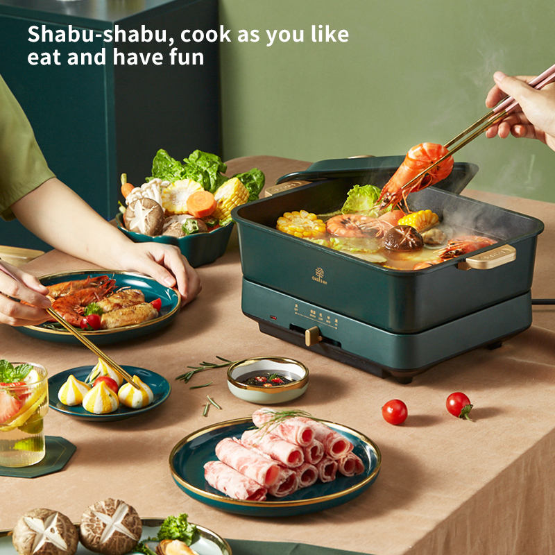 Smokeless Indoor Electric Hot pot Temperature control multi-function electric hot pot for household-海智集-
