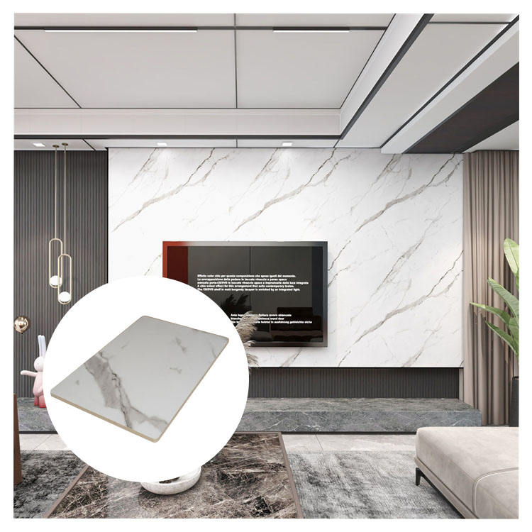 High Quality Waterproof Marble Style Decorative Wall Panels Custom Interior Decoration Wpc Wall Paneling Sheet-海智集-
