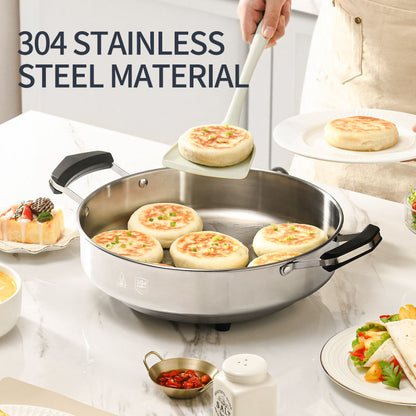 Multifunctional Electric Skillet Hot Selling Tempered Glass Aluminum Energy Saver Cooking Pot with Pan Cooker Hotpot-海智集-