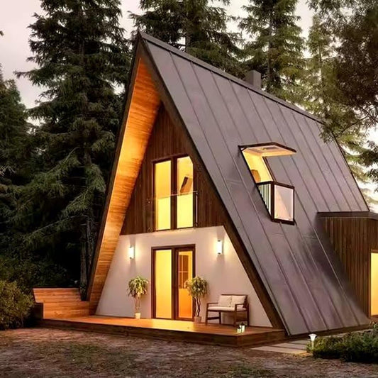 Premium Prefab Villa Eco Friendly Wooden Structure Triangular House-海智集-