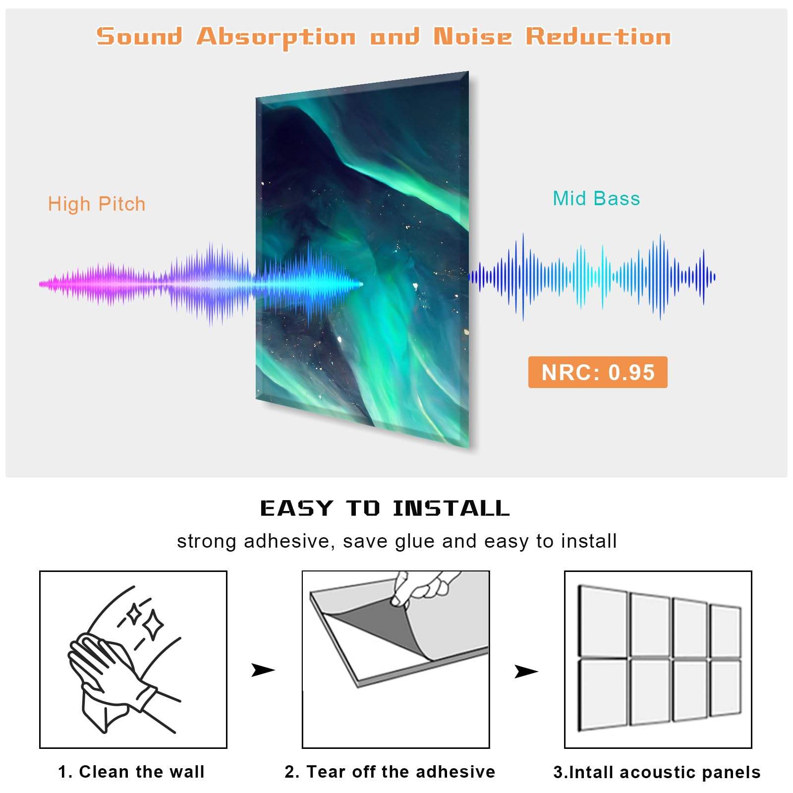 Custom Photo Fiber Polyester Art Acoustic Panels for Living Room Indoor-海智集-