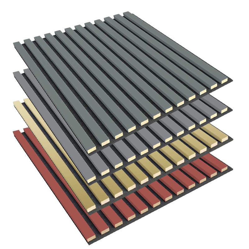 Modern Interior Wood Slat Acoustic Panels 600x600mm - Noise Reduction MDF Wall Decoration Custom Sizes-海智集-