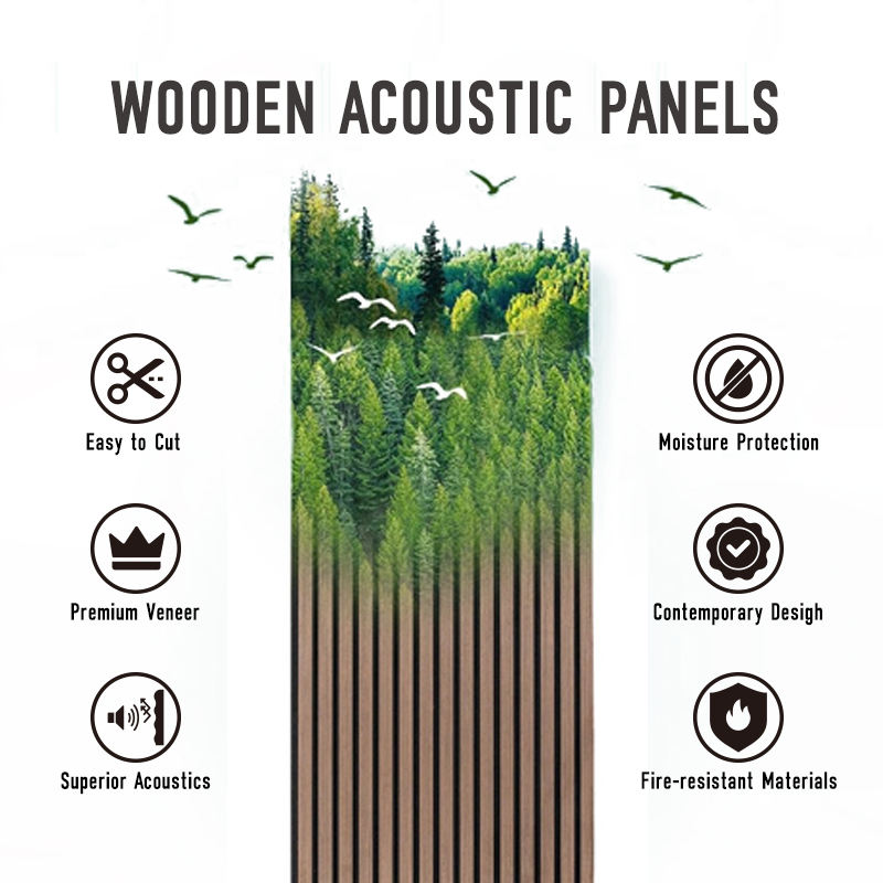 Wholesale 600mmx600mm Interior Decoration MDF Acoustic Wood Wall Paneling Custom Modern Acoustic Panels-海智集-