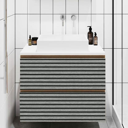 Hot Sale Peel and Stick Wood Slat Wallpaper Waterproof for Kitchen Cabinets-海智集-