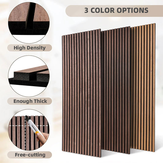 High Quality Modern Interior Studio Decoration Wooden Acoustic Panels Custom Grooved Acoustic Wall Panel-海智集-