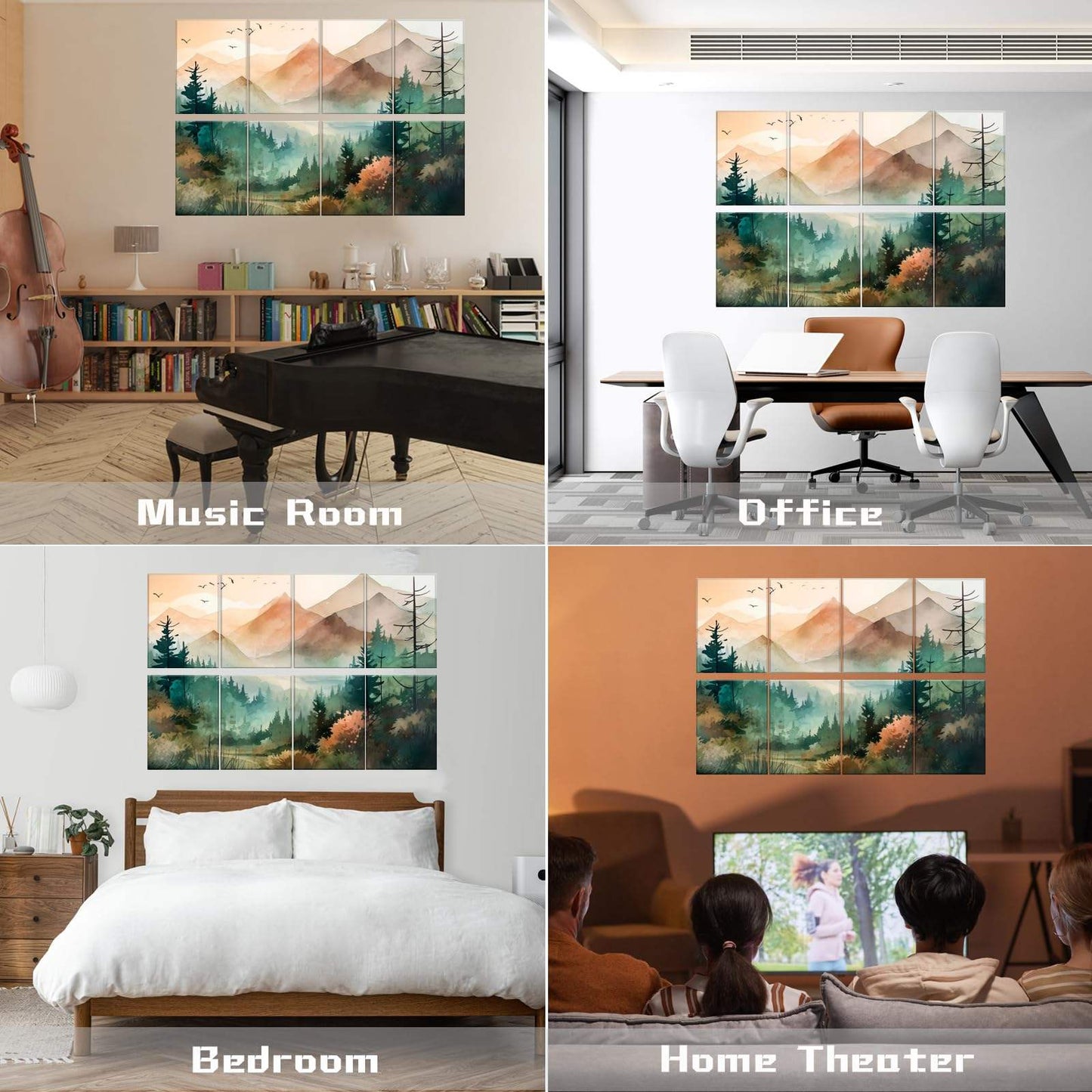Professional Self Adhesive Wall Panels 16x12 Inches Art Acoustic Panel for Home-海智集-